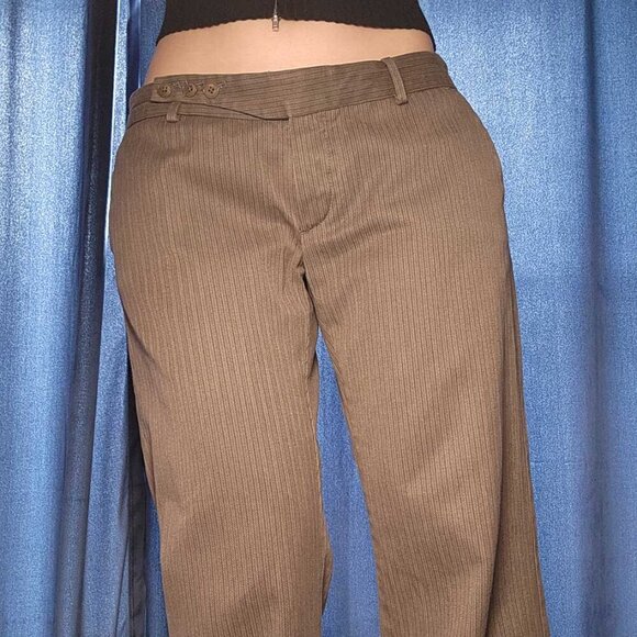 Vintage Drykorn baggy low rise striped brown office pants ✦ officecore ✦ - Picture 9 of 16